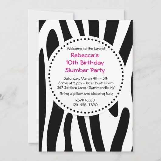 Zebra Print Einladung (Vorderseite)