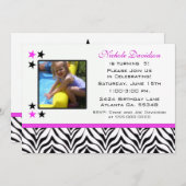 Zebra Print: Einladungen zur 5. Geburtstagspartei (Vorne/Hinten)