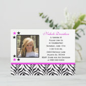 Zebra Print: Einladungen zur Geburtstagspartei (Stehend Vorderseite)