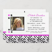 Zebra Print: Einladungen zur Geburtstagspartei (Vorne/Hinten)