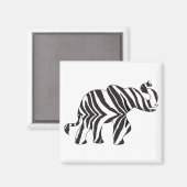 Zebra Print Elephant Magnet (Vorderseite/Rückseite)