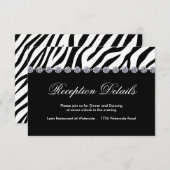 Zebra Print Empfang Cards Begleitkarte (Vorne/Hinten)