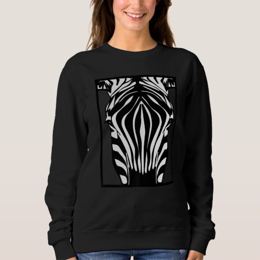Zebra Print Face for Zebra Animal Sweatshirt (Vorderseite)