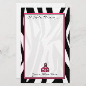 Zebra Print Fashion Teacher Stationierung Briefpapier (Vorne/Hinten)
