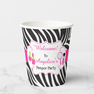 Zebra Print Geburtstag Pamper Party Pappbecher