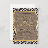 Zebra Print Geburtstagseinladung Einladung (Vorne/Hinten)