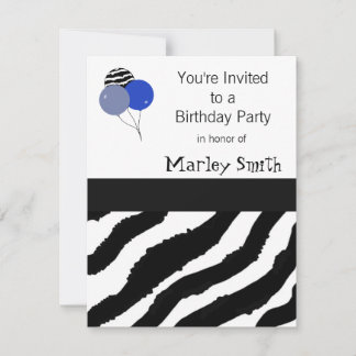 Zebra Print Geburtstagseinladung Einladung