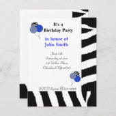 Zebra Print Geburtstagseinladung Einladung (Vorne/Hinten)