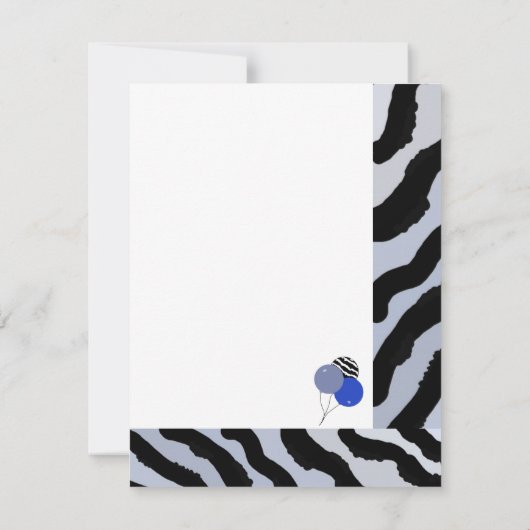 Zebra Print Geburtstagseinladung Einladung (Rückseite)