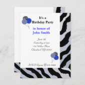 Zebra Print Geburtstagseinladung Einladung (Vorne/Hinten)