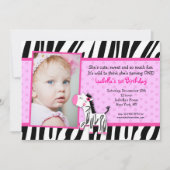 Zebra Print Geburtstagsparty Einladungen (Vorderseite)