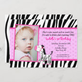 Zebra Print Geburtstagsparty Einladungen (Vorne/Hinten)