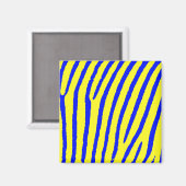Zebra Print (Gelb & Blau) Magnet (Vorderseite/Rückseite)