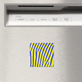 Zebra Print (Gelb & Blau) Magnet (In Situ (Geschirrspüler))