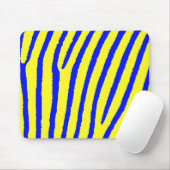 Zebra Print (Gelb & Blau) Mousepad (Mit Mouse)