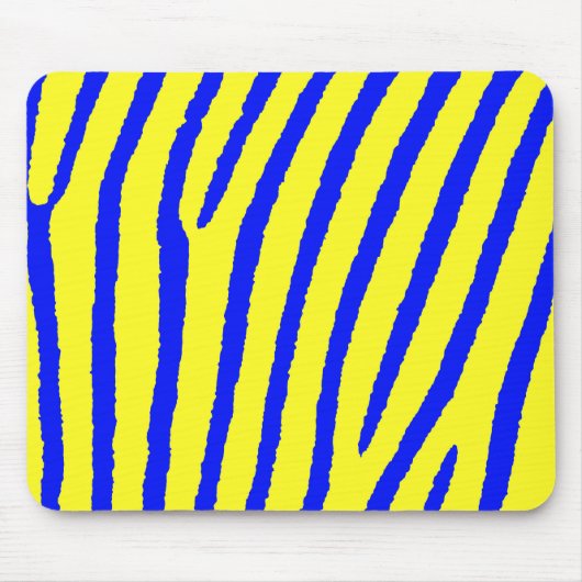 Zebra Print (Gelb & Blau) Mousepad (Vorne)