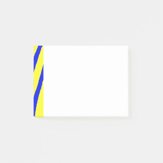 Zebra Print (Gelb & Blau) Post-it Klebezettel (Vorderseite)