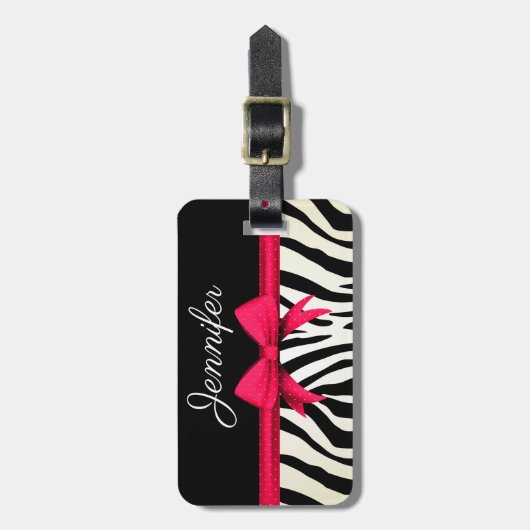 Zebra Print Gepäckanhänger (Vorderseite vertikal)