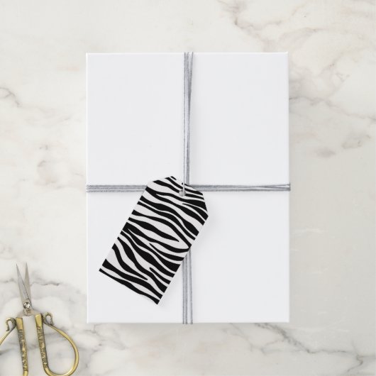 Zebra Print Geschenkanhänger (Mit Garn)