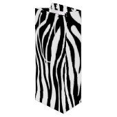Zebra Print Geschenktüte Für Weinflaschen (Rückseite Schrägansicht)
