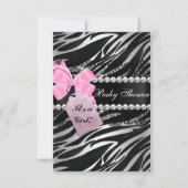 Zebra Print Girl Babydusche Einladung (Vorderseite)