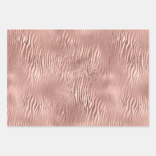 Zebra Print Glam Gold Geschenkpapier Set (Vorderseite 3)