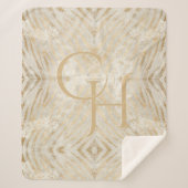 Zebra Print Glam Gold Mit Monogramm Modern Sherpadecke (Vorderseite)