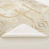 Zebra Print Glam Gold Mit Monogramm Modern Sherpadecke (3/4)