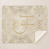 Zebra Print Glam Gold Mit Monogramm Modern Sherpadecke (Vorderseite (Horizontal))