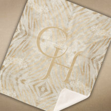Zebra Print Glam Gold Mit Monogramm Modern