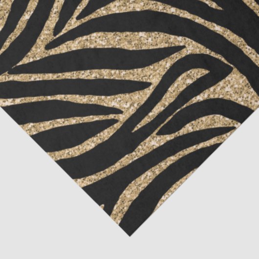 Zebra Print, Gold und Black Glitzer Seidenpapier (Ausschnitt)
