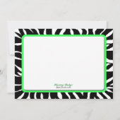 Zebra Print Green Birth Ankündigungen (Rückseite)