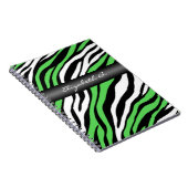 Zebra Print Green Mix Personalisiertes Notebook Notizblock (Rechte Seite)