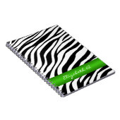 Zebra Print Green Strip Personalisiertes Notebook Notizblock (Rechte Seite)