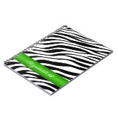 Zebra Print Green Strip Personalisiertes Notebook Notizblock (Linke Seite)