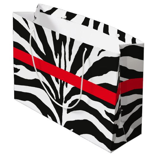 Zebra Print Große Geschenktüte (Rückseite Schrägansicht)