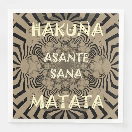 Zebra Print Hakuna Matata Paper Dinner Napkins Serviette (Vorderseite)