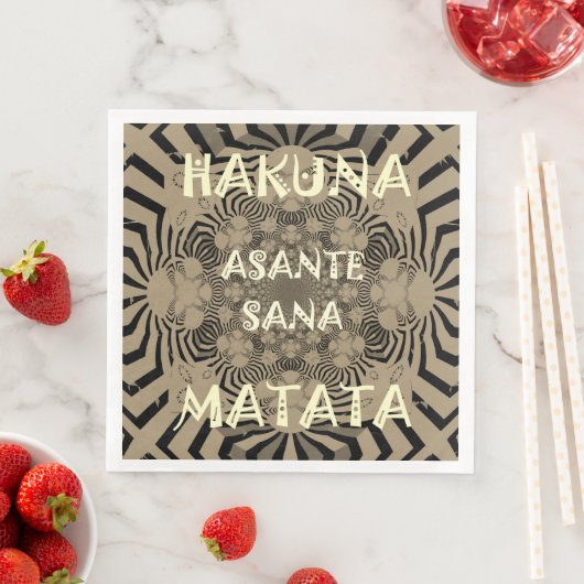 Zebra Print Hakuna Matata Paper Dinner Napkins Serviette (Beispiel)