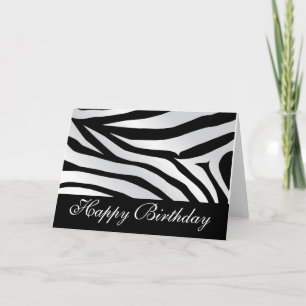 Zebra Print Happy Birthday Card Dankeskarte