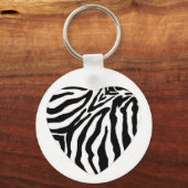 Zebra Print Heart Key Chain Schlüsselanhänger (Vorderseite)