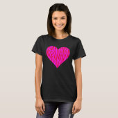 Zebra Print Heart Love Graphic Cute Valentines Day T-Shirt (Vorne ganz)