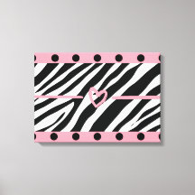 Zebra Print Heart Punkts Mauer Kunst