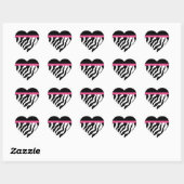Zebra Print Heart Stickers (Blatt)