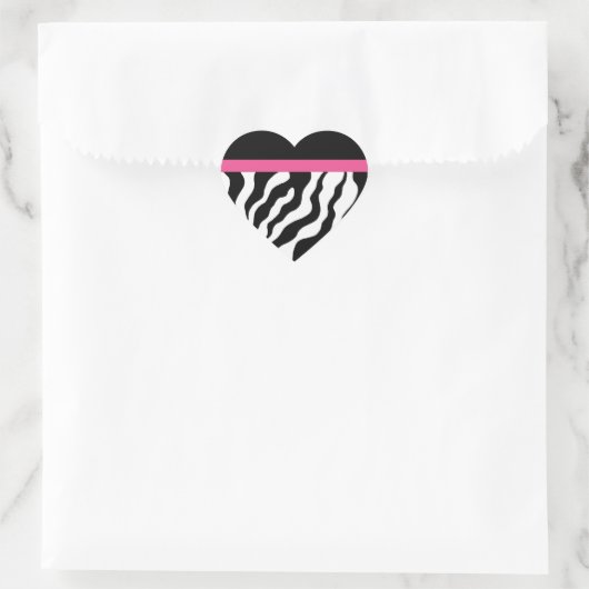 Zebra Print Heart Stickers (Tasche)