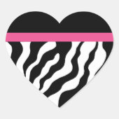 Zebra Print Heart Stickers (Vorderseite)