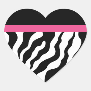 Zebra Print Heart Stickers