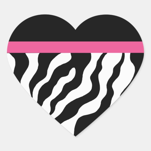 Zebra Print Heart Stickers (Vorderseite)