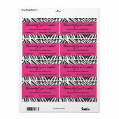 Zebra Print & Hot Pink Business Label (Vorne)