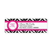 Zebra Print & Hot Pink Lace Monogram (Vorne)