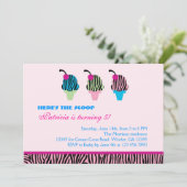 Zebra Print Ice Creme Party Einladung (Stehend Vorderseite)